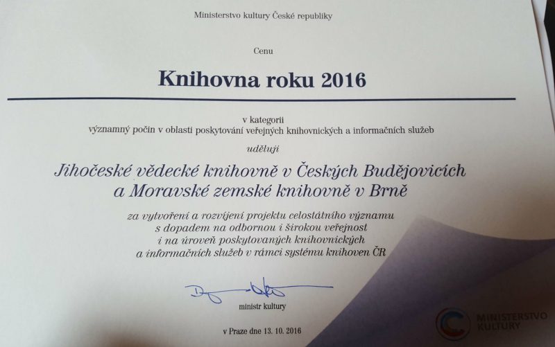 Ocenenie Knižnica roku 2016