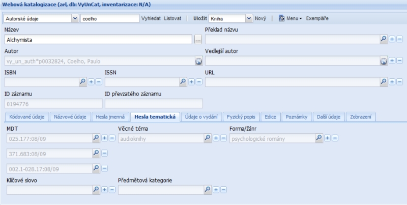 Web cataloguing